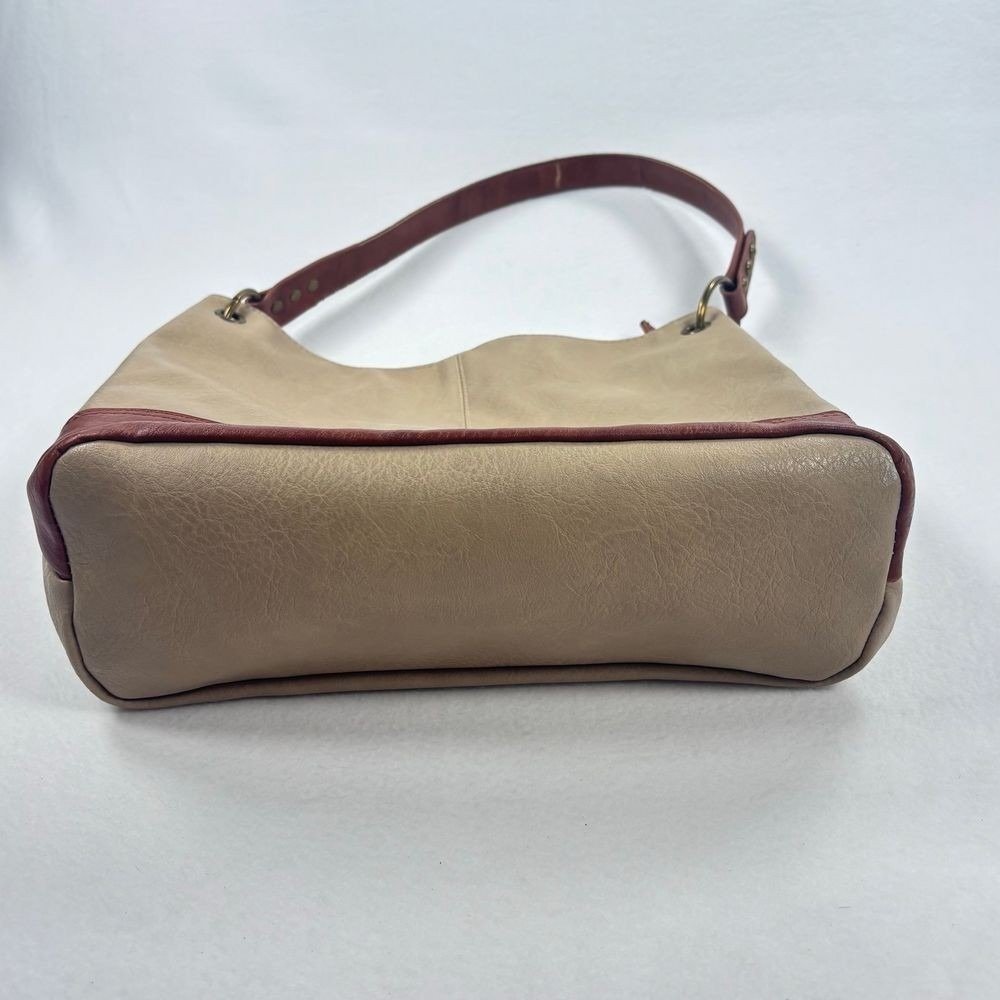 Montana West Slouchy Purse Bag Medium Leather Brown Beige Equestrian Western - Picture 5 of 13